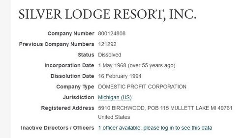 Silver Lodge Resort - Corporate Registry (newer photo)